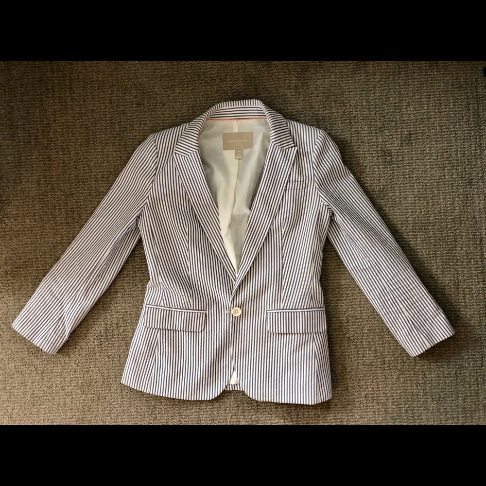 Striped Banana Republic Blazer